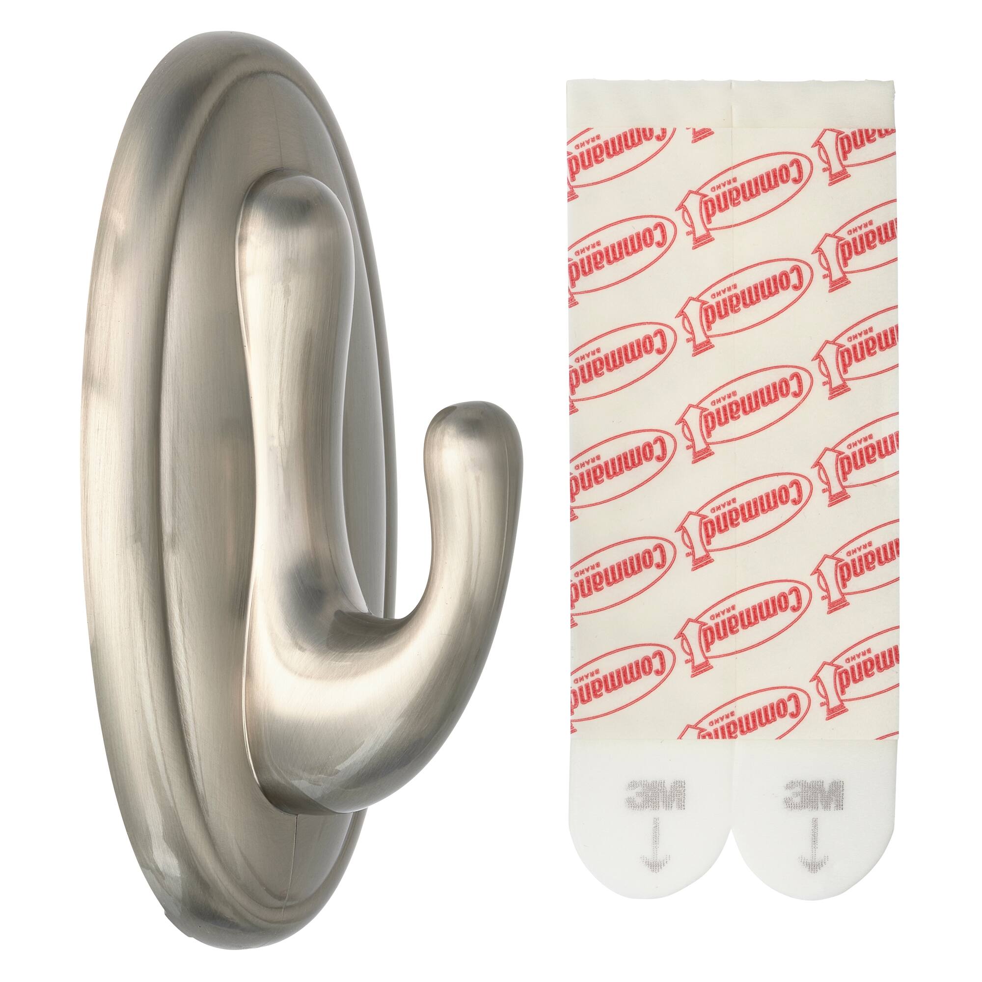 Command™ Brushed Nickel Decorative Hook